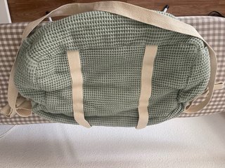 Bolsa Maternidad Textura Waffle Verde