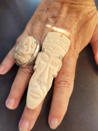 Anillo Tiki Hueso y Plata 925