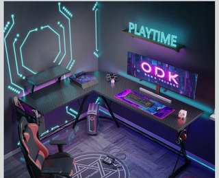 ODK Escritorio Gaming, Mesa Gaming con Estante