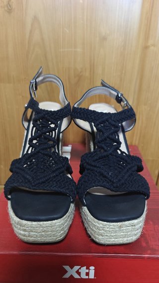 Sandalias Xti Crochet Tacon Plataforma Talla 38