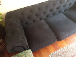 Regalo sofa Chester Negro 3 Plazas Terciopelo
