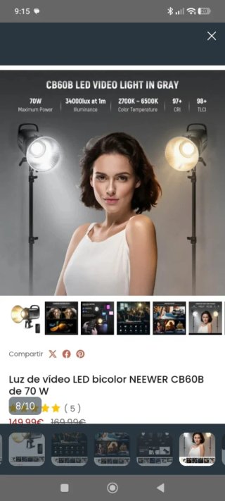 Luz LED Neewer CB60B bicolor 70W