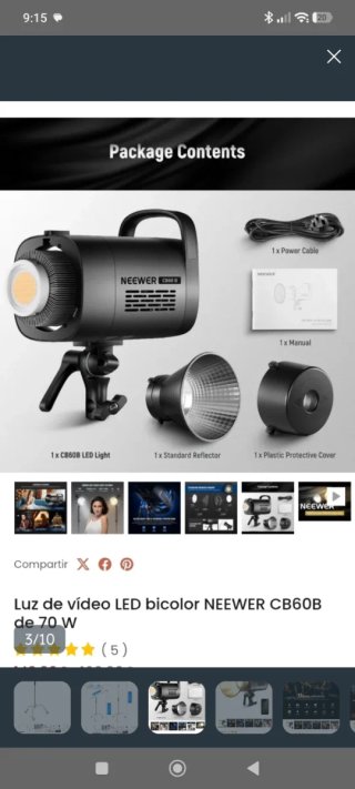 Luz LED Neewer CB60B bicolor 70W