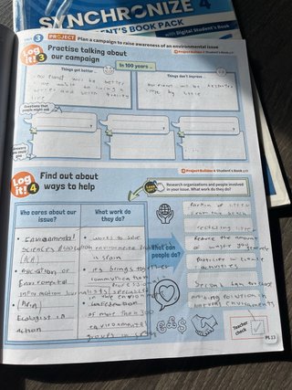 Libro de ingles Synchronize 4 Workbook y student's