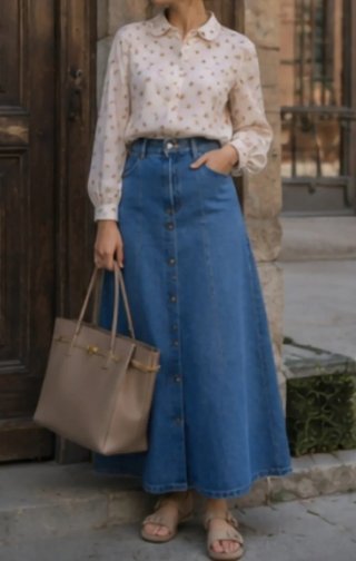 Falda larga vaquera Tevas&Co