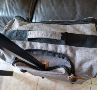Maleta de cabina gris y marrón.No se envia