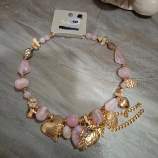 Collana Quarzo Rosa Pezzo Unico Oro
