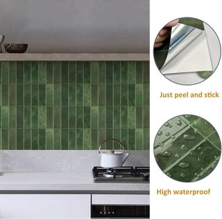 10 Azulejos Adhesivos Verdes
