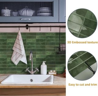10 Azulejos Adhesivos Verdes