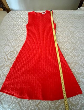 Vestido Zara Rojo Botones Joya