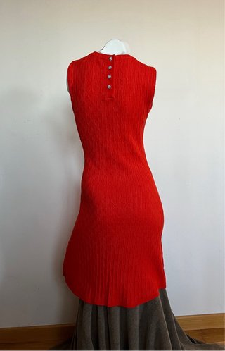 Vestido Zara Rojo Botones Joya