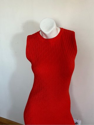 Vestido Zara Rojo Botones Joya