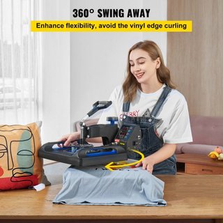 Máquina de Prensa Térmica, 30.48 x 38.1 cm, Calentamiento Rápido, Impresora Digital de Transferencia de Vinilo para Camisetas, Bolsa de Lona, Almohada, Banner, Azul