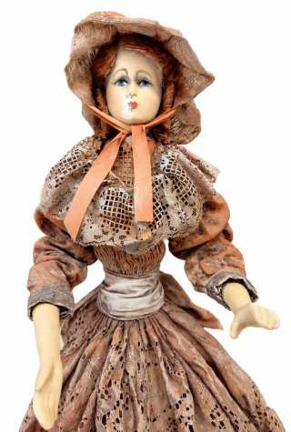 Muñeca de Papel Maché y Porcelana