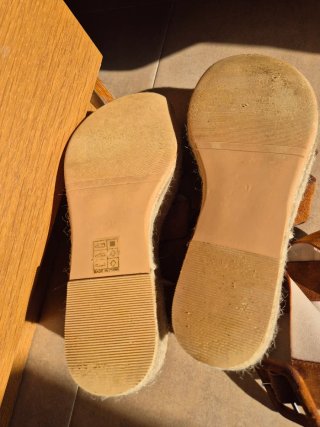 Sandalias esparto plataforma marrón