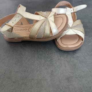 Sandali bambina oro e bianco glitter