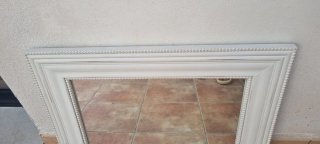 Espejo Marco Beige/Blanco