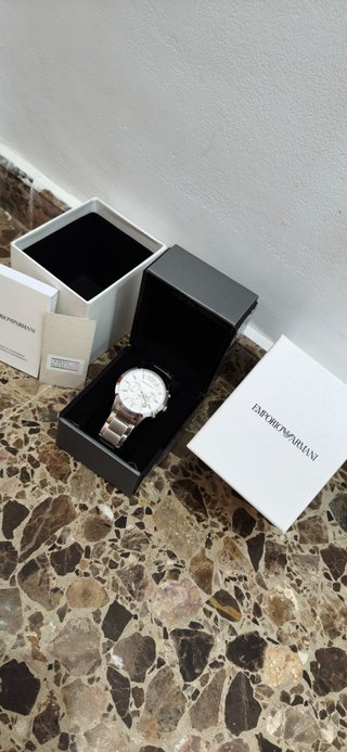 Reloj Emporio Armani Plata y Blanco
