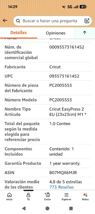 Cricut EasyPress 2 Plancha Térmica 9x9. Poco uso
