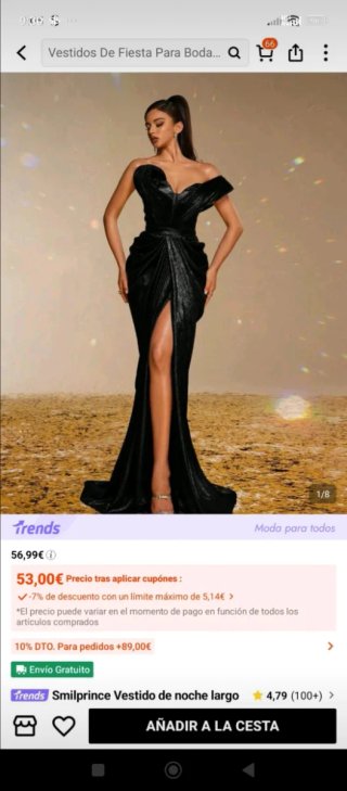 Vestido de fiesta negro Smilprince