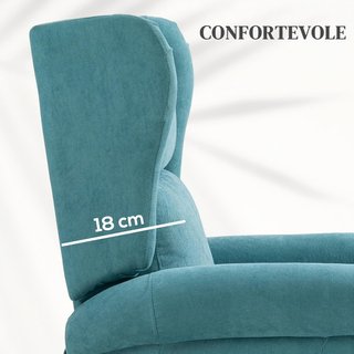 Sillón Eléctrico Elevador Reclinable 135°, Sillón Relax Eléctrico en Tejido Efecto Lino con Mando a Distancia, Reposapiés y 2 Bolsillos Laterales para Salón, Azul