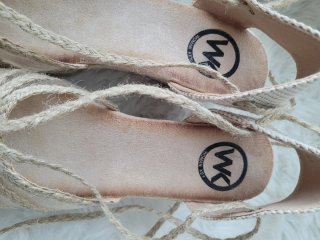Sandalias cuña esparto WK beige talla 39