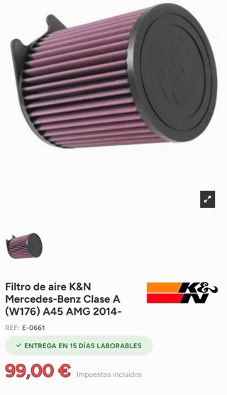 NUEVO! Filtro K&N Mercedes A45 AMG W176