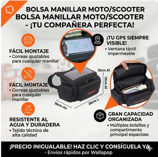 Bolsa Manillar Moto/Scooter Impermeable