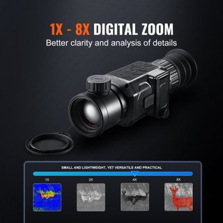Telescopio de Imágenes Térmicas Monocular para Caza 1X -8X Zoom Pantalla OLED de 0.39"