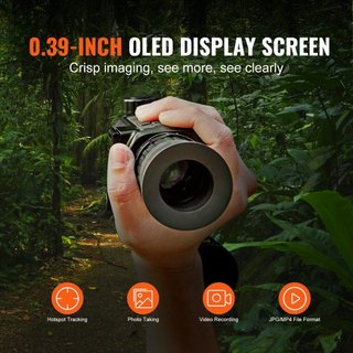 Telescopio de Imágenes Térmicas Monocular para Caza 1X -8X Zoom Pantalla OLED de 0.39"