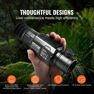 Telescopio de Imágenes Térmicas Monocular para Caza 1X -8X Zoom Pantalla OLED de 0.39"