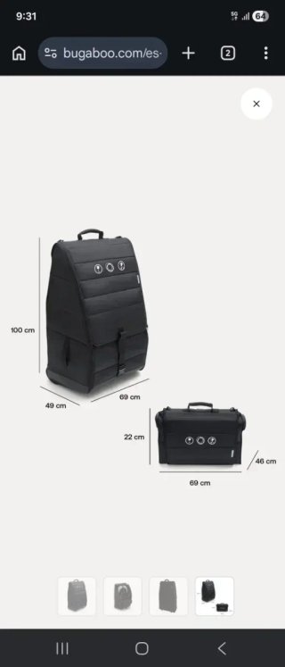 Bolsa de transporte universal bugaboo/ Maleta