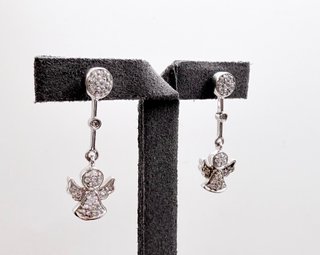 PENDIENTES ANGEL CON PIEDRAS PLATA 925. Peso 3.76g