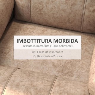 Sillón Relax Reclinable Manual en Tela, Sillón Reclinable con Reposapiés Extraíble y Bolsillo Lateral para Sala de Estar, Beige