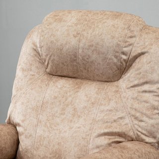 Sillón Relax Reclinable Manual en Tela, Sillón Reclinable con Reposapiés Extraíble y Bolsillo Lateral para Sala de Estar, Beige