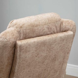 Sillón Relax Reclinable Manual en Tela, Sillón Reclinable con Reposapiés Extraíble y Bolsillo Lateral para Sala de Estar, Beige