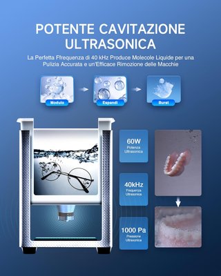 Pulitore Ultrasuoni CREWORKS 1L LB040