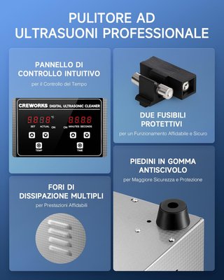 Pulitore Ultrasuoni CREWORKS 1L LB040
