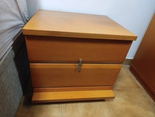 2 Mesitas Noche + Auxiliar Madera + espejo