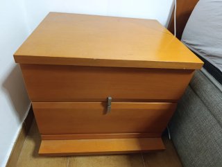 2 Mesitas Noche + Auxiliar Madera + espejo