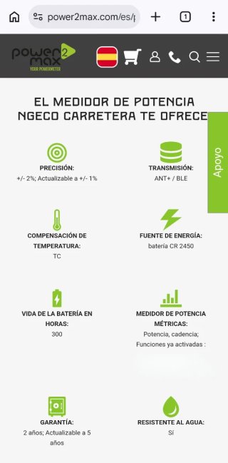 Bielas FSA Power2Max 50/34T - Potenciometro