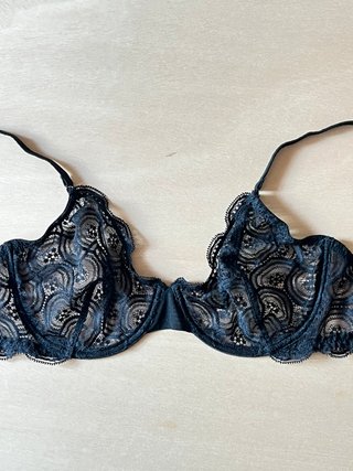 La Perla Black Lace Underwired Bra – Size 75C /