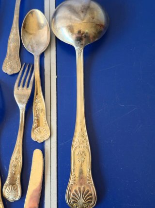 Set 41 Posate Servizio Vintage Placcate Argento