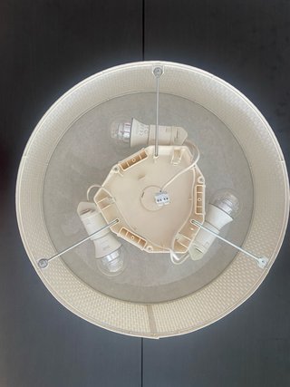 Lámpara techo Ikea ratán y papel