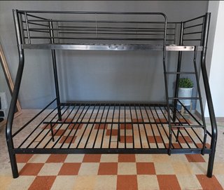 Litera Matrimonial negra + 2 Colchones. ¡OFERTA!