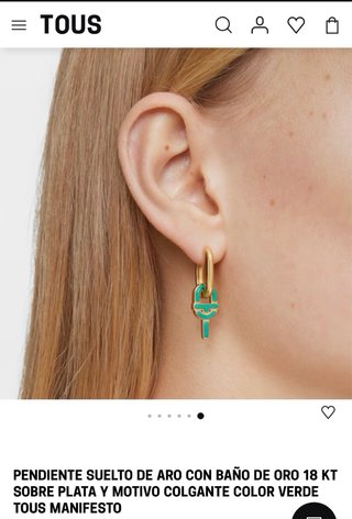 PENDIENTE DE ARO CON BAÑO DE ORO 18 KT TOUS