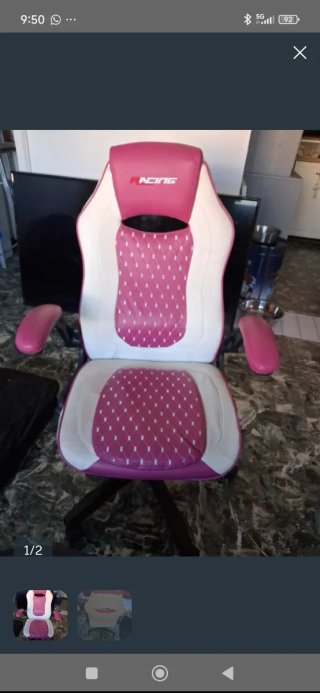 Silla Gamer Rosa y Blanca