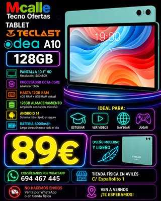 Tablet Teclast Odea A10 128GB Verde