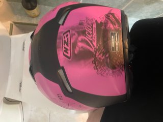 Casco Moto NZI Negro y Rosa