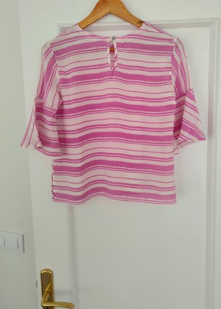 Blusa rosa a rayas de Anthropologie